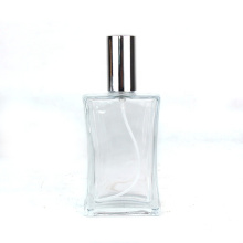 wholesale empty 100ml transparent square perfume spray glass bottle with sprayer pump